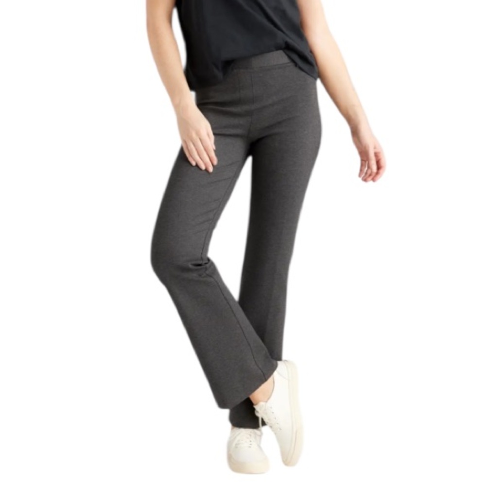 Quince Ponte Pants Ultra Stretch Boot Cut High Rise Gray Women’s Size Medium
